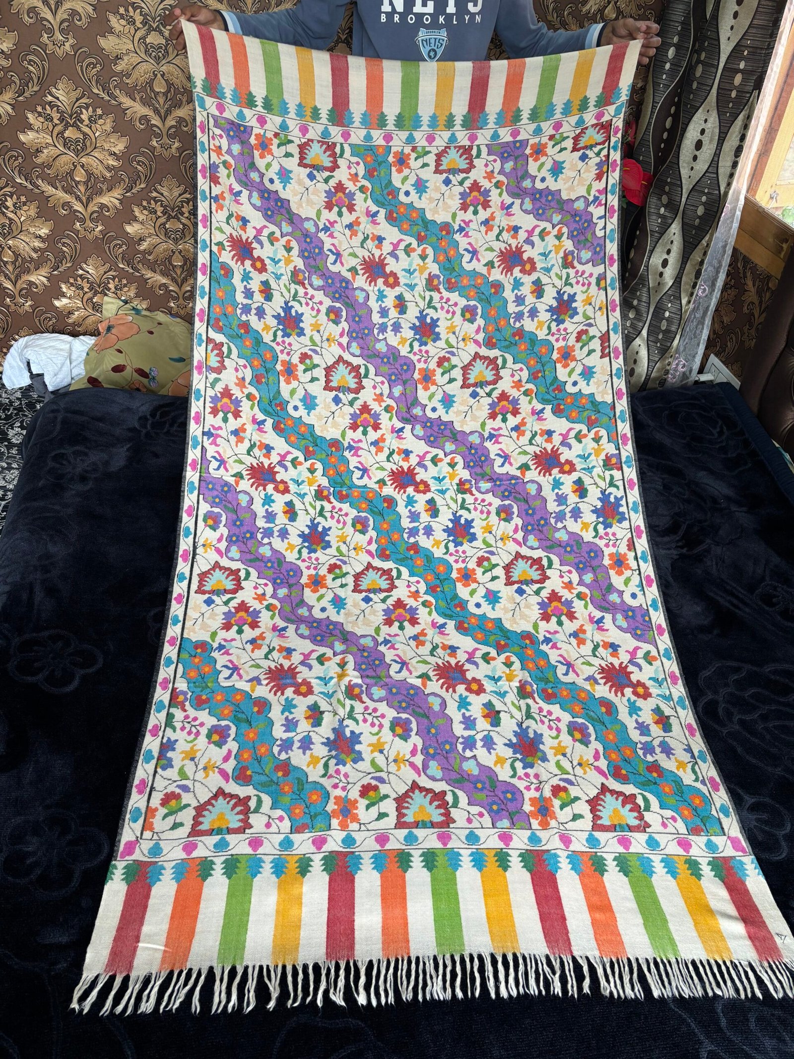Authentic Kashmiri Pure Pashmina Kani Jama Shawl