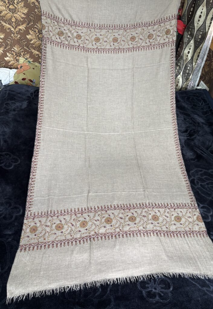 Pure Pashmina Sozni Work Palla Shawl