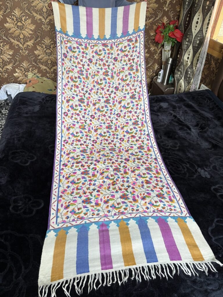 Authentic Kashmiri Pure Pashmina Kani Jama Stole