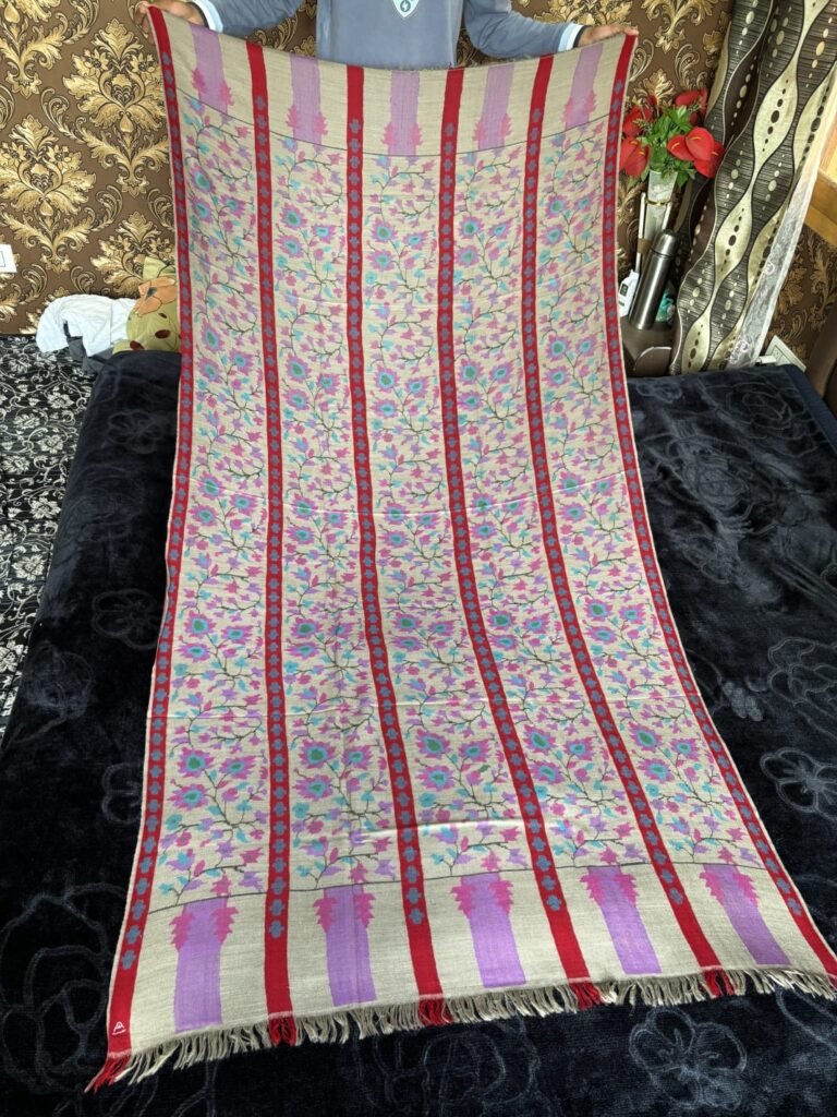 Authentic Kashmiri Pure Pashmina Kani Jama Shawl for Women