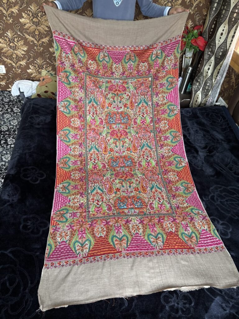 Pure Pashmina Soznikar Jama Shawl